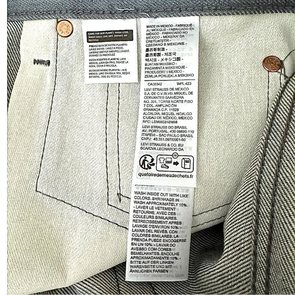 Levi’s 501 Men’s Gray Straight Leg Jeans 36x32 Button Fly Classic Fit Denim